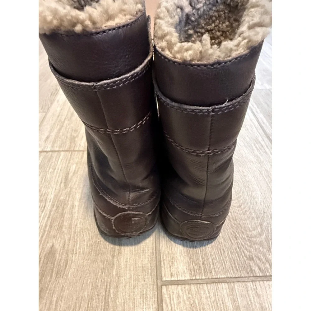 FitFlop Mukluk Leather Shearling Lined Winter Boots Brown Womens‎ 6